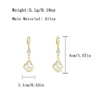 1 Pair Simple Style Commute Geometric Inlay Alloy Opal Zircon Gold Plated Drop Earrings main image 2