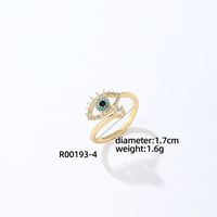Copper K Gold Plated Cute Hip-Hop Modern Style Plating Inlay Eye Zircon Open Rings sku image 1