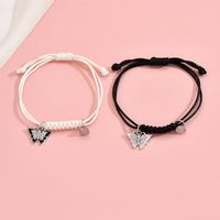 Simple Style Classic Style Butterfly Alloy Leather Rope Braid Women's Bracelets main image 5