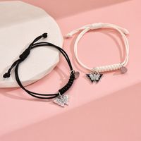 Simple Style Classic Style Butterfly Alloy Leather Rope Braid Women's Bracelets main image 4