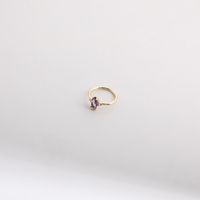 Glass Copper 18K Gold Plated Elegant Modern Style Classic Style Plating Inlay Geometric Birthstone Rings sku image 2
