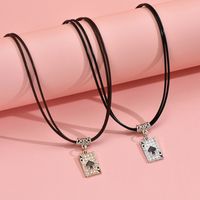 Wholesale Jewelry Simple Style Classic Style Square Zinc Alloy Rhinestones Inlay Pendant Necklace main image 3