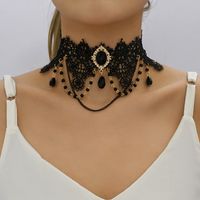 Wholesale Jewelry Simple Style Classic Style Solid Color Alloy Polyester Gold Plated Plating Choker main image 3