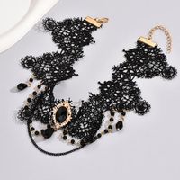 Wholesale Jewelry Simple Style Classic Style Solid Color Alloy Polyester Gold Plated Plating Choker main image 6