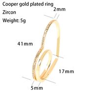 Copper 18K Gold Plated IG Style Simple Style Commute Inlay Heart Shape Zircon Rings main image 2