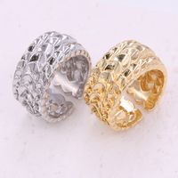 Copper 18K Gold Plated Modern Style Streetwear Cool Style Fish Scales Open Rings sku image 3