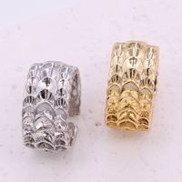 Copper 18K Gold Plated Modern Style Streetwear Cool Style Fish Scales Open Rings main image 5