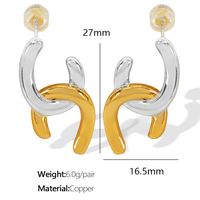 1 Pair Vintage Style Simple Style Irregular Lines Irregular Plating Copper 18K Gold Plated Drop Earrings main image 6