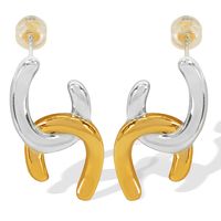 1 Pair Vintage Style Simple Style Irregular Lines Irregular Plating Copper 18K Gold Plated Drop Earrings main image 5