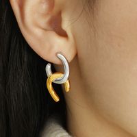 1 Pair Vintage Style Simple Style Irregular Lines Irregular Plating Copper 18K Gold Plated Drop Earrings main image 4