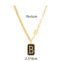 Titanium Steel Casual Simple Style Plating Letter Pendant Necklace main image 2