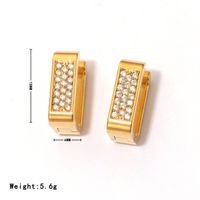 1 Pair Casual Vintage Style Simple Style Solid Color Plating Inlay 304 Stainless Steel Zircon White Gold Plated Gold Plated Earrings main image 5