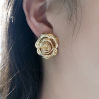 1 Pair Classical French Style Romantic Geometric Rose Natural Stone Resin Copper Drop Earrings Ear Studs main image 9