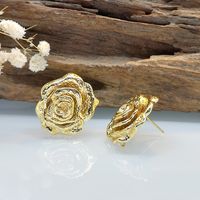 1 Pair Classical French Style Romantic Geometric Rose Natural Stone Resin Copper Drop Earrings Ear Studs main image 5