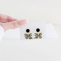 1 Pair Sweet Commute Bow Knot Inlay Iron Rhinestones Gold Plated Drop Earrings main image 1