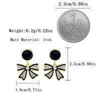 1 Pair Sweet Commute Bow Knot Inlay Iron Rhinestones Gold Plated Drop Earrings main image 2