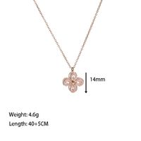 304 Stainless Steel Rose Gold Plated Elegant Sweet Simple Style Plating Inlay Flower Zircon Pendant Necklace main image 5
