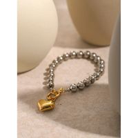 304 Stainless Steel 18K Gold Plated Simple Style Classic Style Plating Heart Shape Bracelets main image 6
