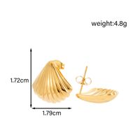 1 Pair Simple Style Classic Style Heart Shape Flower Shell Plating 304 Stainless Steel 14K Gold Plated Ear Studs main image 10