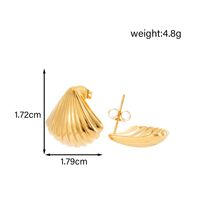1 Pair Simple Style Classic Style Heart Shape Flower Shell Plating 304 Stainless Steel 14K Gold Plated Ear Studs sku image 3