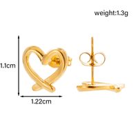 1 Pair Simple Style Classic Style Heart Shape Flower Shell Plating 304 Stainless Steel 14K Gold Plated Ear Studs main image 9