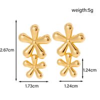 1 Pair Simple Style Classic Style Heart Shape Flower Shell Plating 304 Stainless Steel 14K Gold Plated Ear Studs main image 3