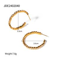 1 Pair Simple Style Classic Style Solid Color Plating Inlay 316 Stainless Steel  Zircon 18K Gold Plated Ear Studs main image 4