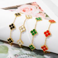 316L Stainless Steel  Gold Plated Simple Style Classic Style Plating Color Block Bracelets main image 1