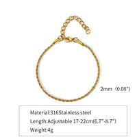 316 Stainless Steel  Gold Plated Hip-Hop Retro Plating Solid Color Bracelets sku image 5