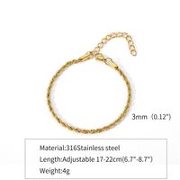 316 Stainless Steel  Gold Plated Hip-Hop Retro Plating Solid Color Bracelets sku image 6
