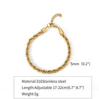 316 Stainless Steel  Gold Plated Hip-Hop Retro Plating Solid Color Bracelets sku image 8