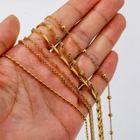 1 Piece Titanium Steel Gold Plated Solid Color Chain main image 2