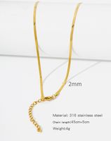 1 Piece Titanium Steel Gold Plated Solid Color Chain sku image 13