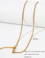 1 Piece Titanium Steel Gold Plated Solid Color Chain sku image 19