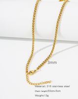 1 Piece Titanium Steel Gold Plated Solid Color Chain sku image 22
