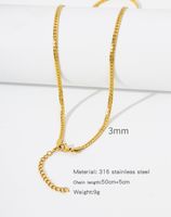 1 Piece Titanium Steel Gold Plated Solid Color Chain sku image 20