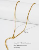 1 Piece Titanium Steel Gold Plated Solid Color Chain sku image 14