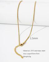 1 Piece Titanium Steel Gold Plated Solid Color Chain sku image 11