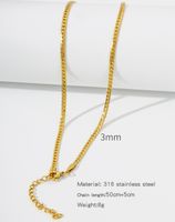 1 Piece Titanium Steel Gold Plated Solid Color Chain sku image 21