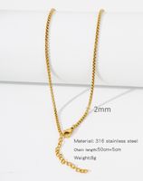 1 Piece Titanium Steel Gold Plated Solid Color Chain sku image 6