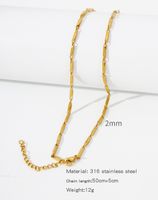 1 Piece Titanium Steel Gold Plated Solid Color Chain sku image 23