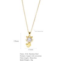316L Stainless Steel  Copper Gold Plated Simple Style Classic Style Plating Constellation Pendant Necklace sku image 2