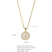 316L Stainless Steel  Copper Gold Plated Simple Style Classic Style Plating Constellation Pendant Necklace sku image 3