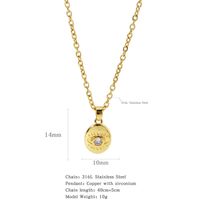 316L Stainless Steel  Copper Gold Plated Simple Style Classic Style Plating Constellation Pendant Necklace main image 3