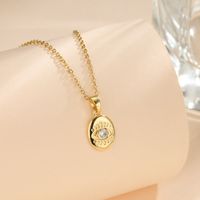 316L Stainless Steel  Copper Gold Plated Simple Style Classic Style Plating Constellation Pendant Necklace main image 2