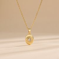 316L Stainless Steel  Copper Gold Plated Simple Style Classic Style Plating Constellation Pendant Necklace main image 1