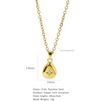316L Stainless Steel  Copper Gold Plated Simple Style Classic Style Plating Constellation Pendant Necklace sku image 12