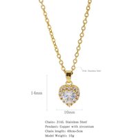 316L Stainless Steel  Copper Gold Plated Simple Style Classic Style Plating Constellation Pendant Necklace sku image 9