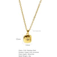 316L Stainless Steel  Copper Gold Plated Simple Style Classic Style Plating Constellation Pendant Necklace sku image 13