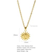 Acier Inoxydable 316L Le Cuivre Plaqué Or Style Simple Style Classique Placage Constellation Pendentif sku image 20